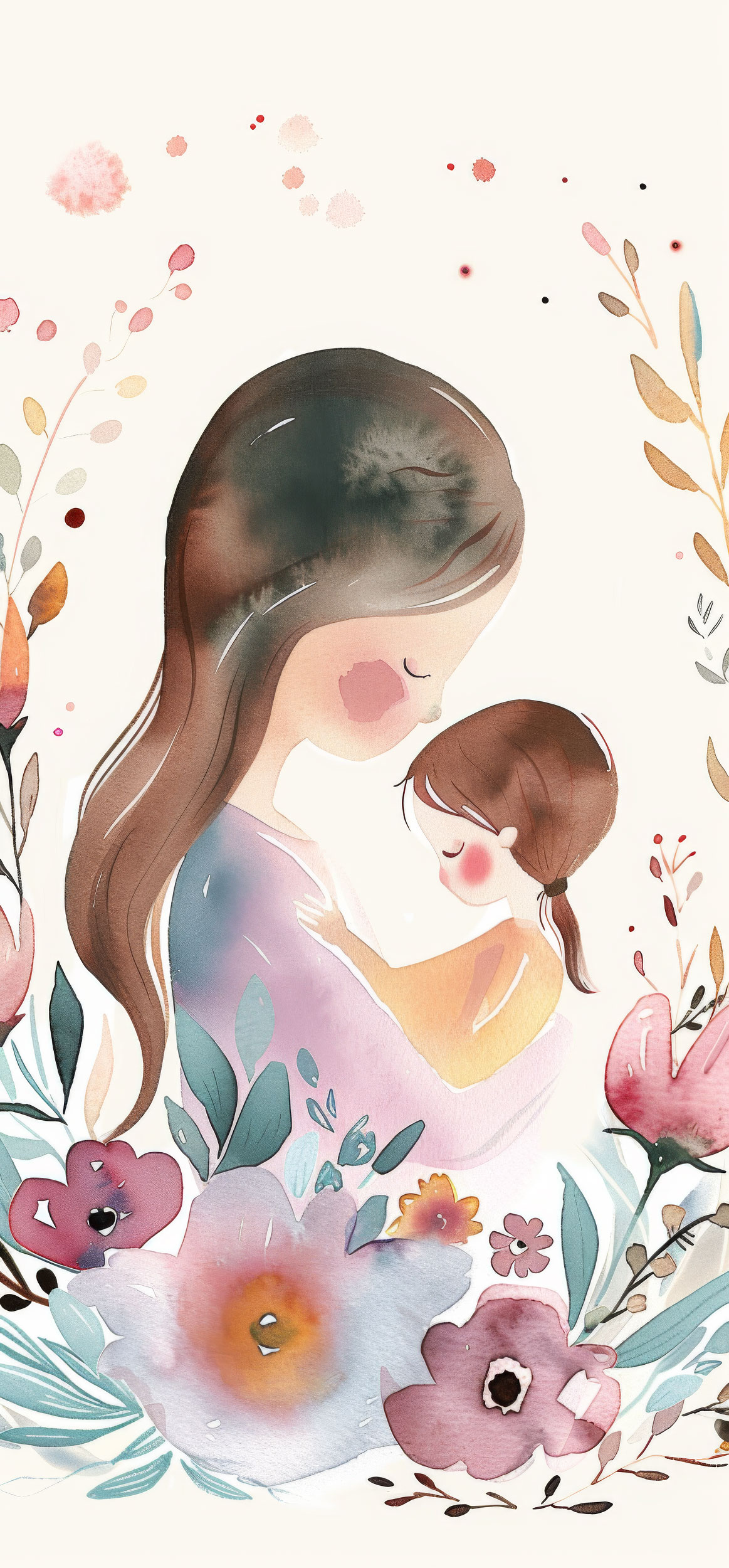 Preview for Mother-child-watercolor-illustration-mothers-day-background-9ba07