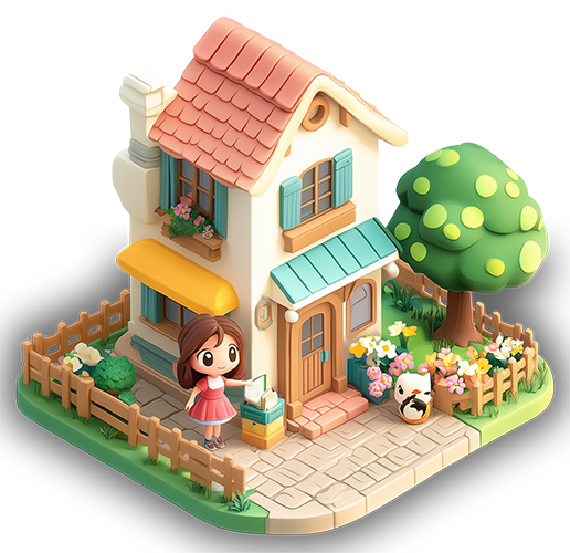 Preview for Charming-3d-house-illustration-building-sticker-2b0d9