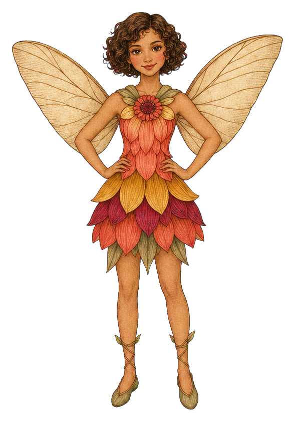Preview for Zinnia Patchwork Fairy Sticker