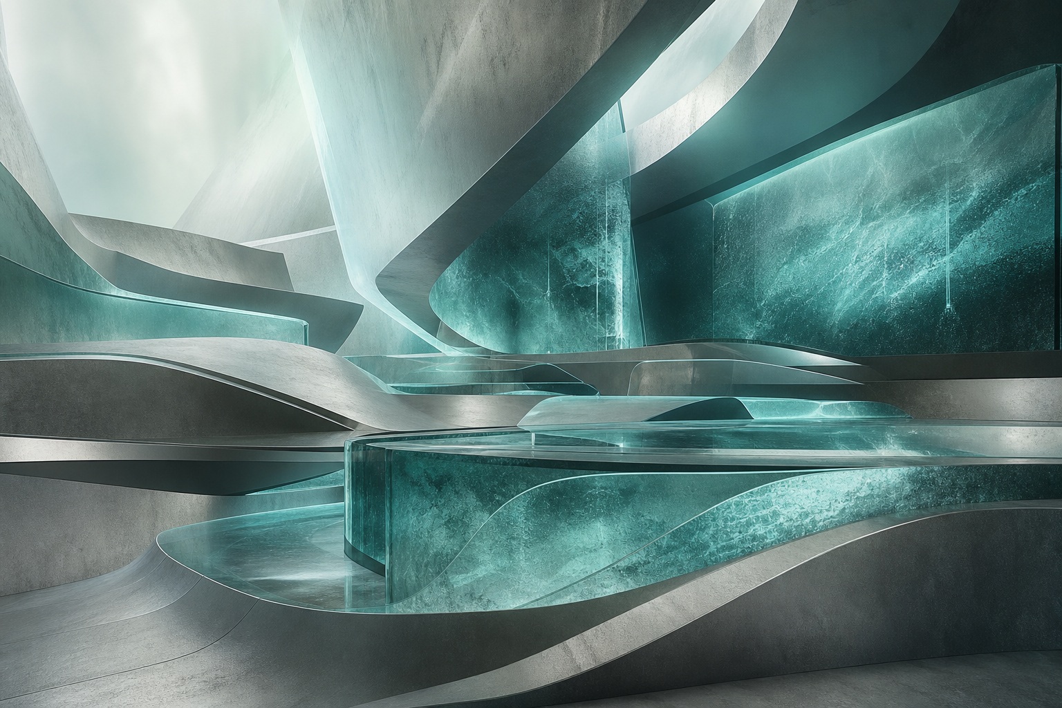 Preview for Deep Teal Futuristic Architecture Background