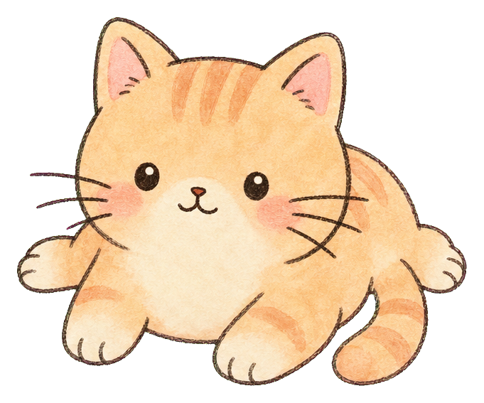 Preview for Orange Cat Sploot Sticker
