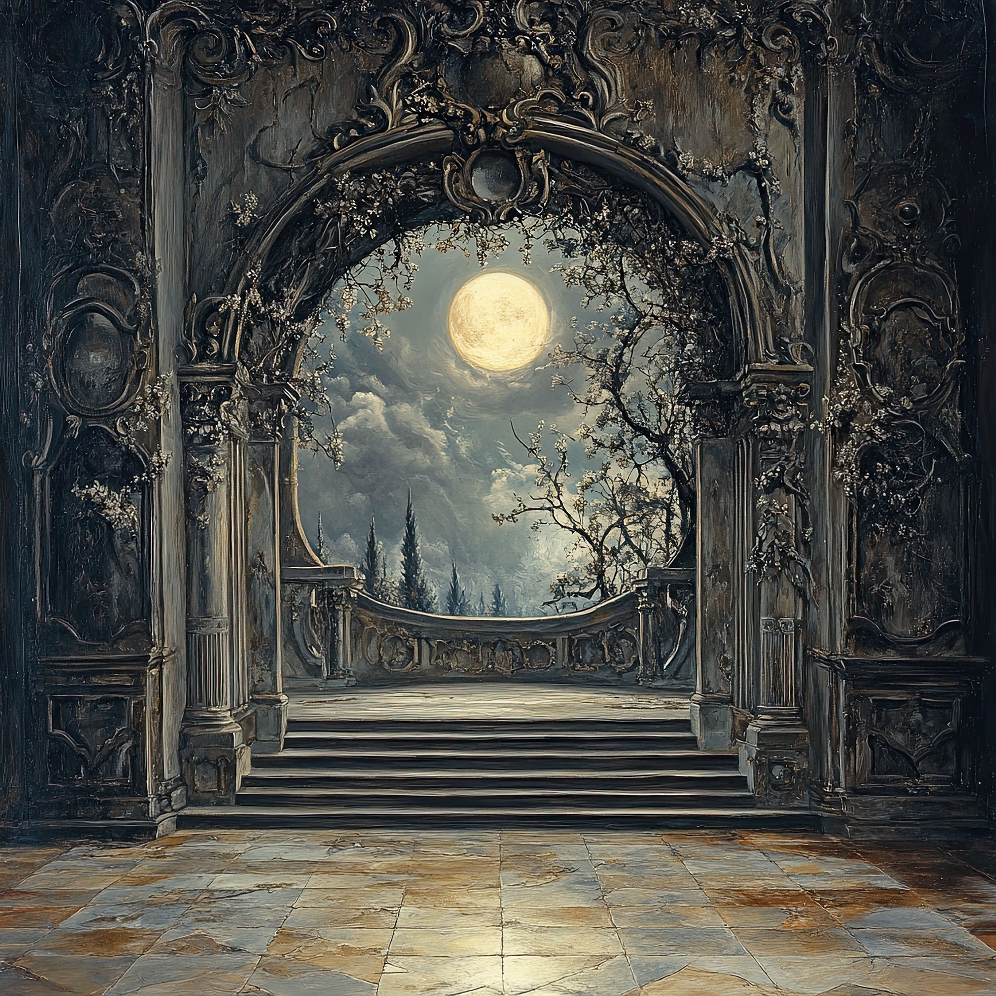 Preview for Mystical-moonlit-archway-scene-spooky-backdrop-background-3b053