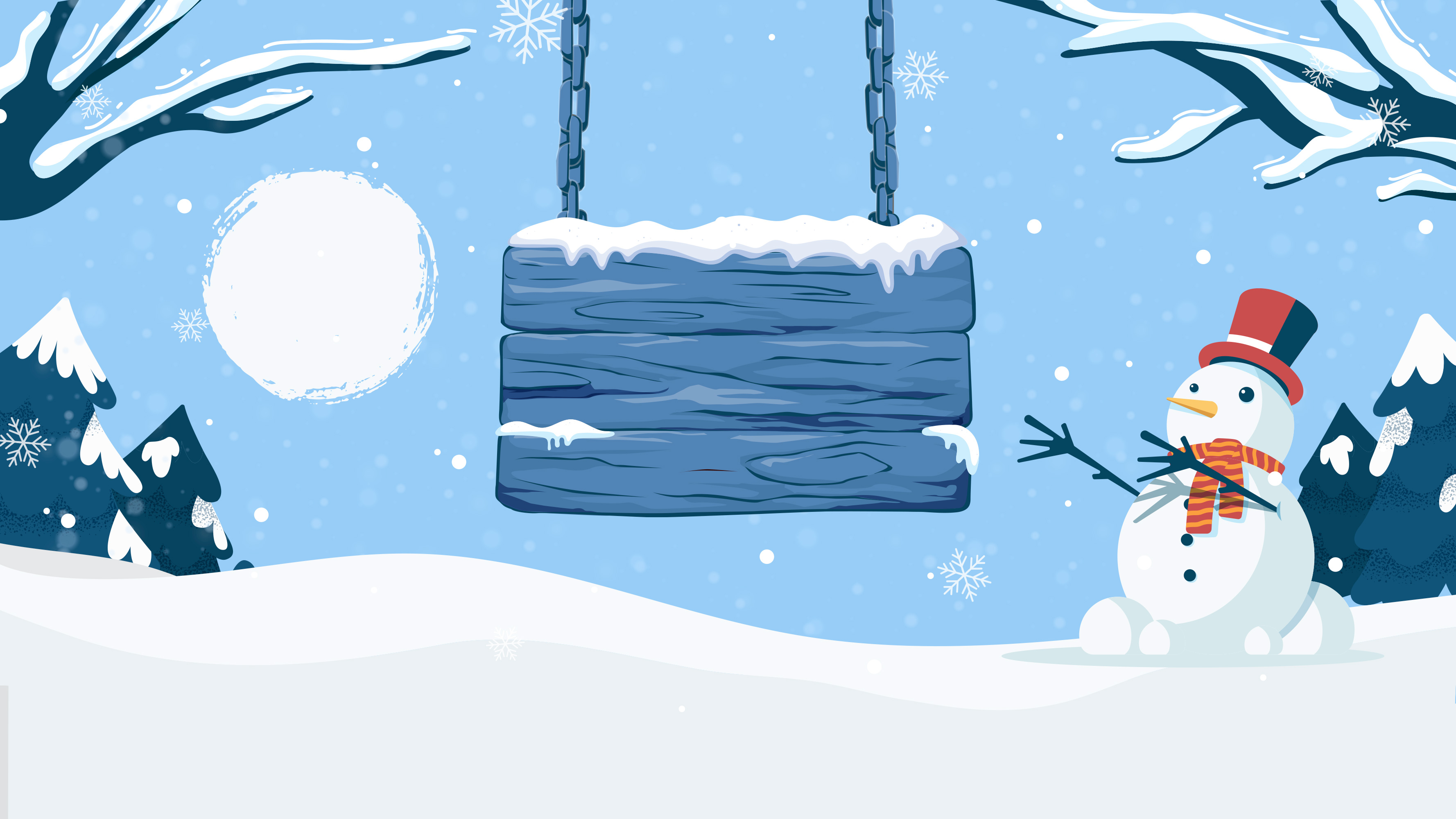Preview for Winter-snowman-swing-scene-christmas-background-552c0