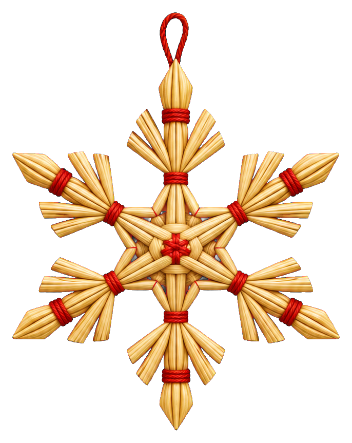 Preview for Christmas Woven Straw Snowflake