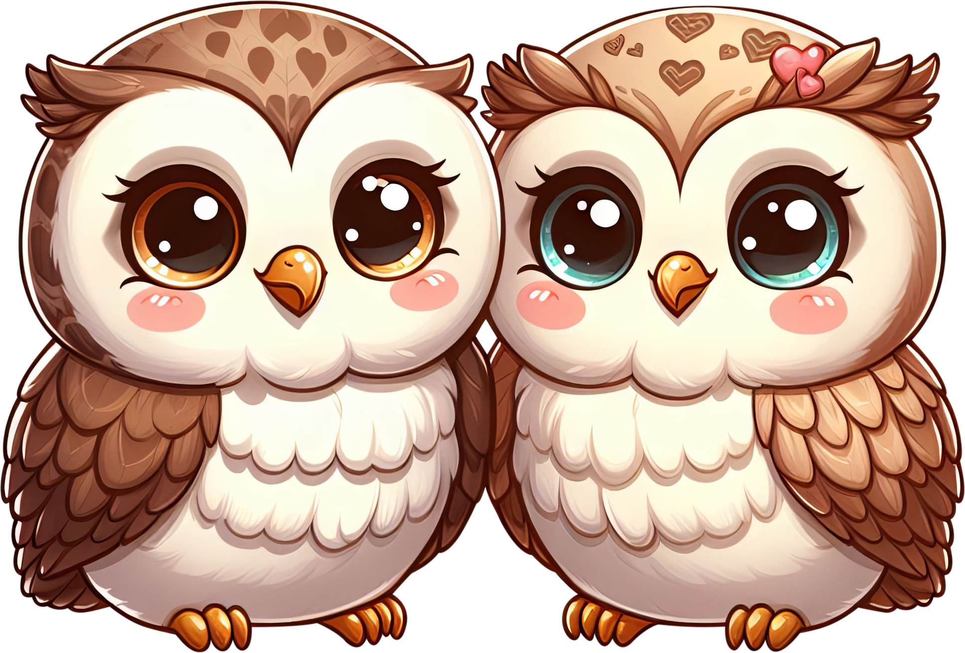 Preview for Cartoon-owl-friends-love-characters-sticker-d4515