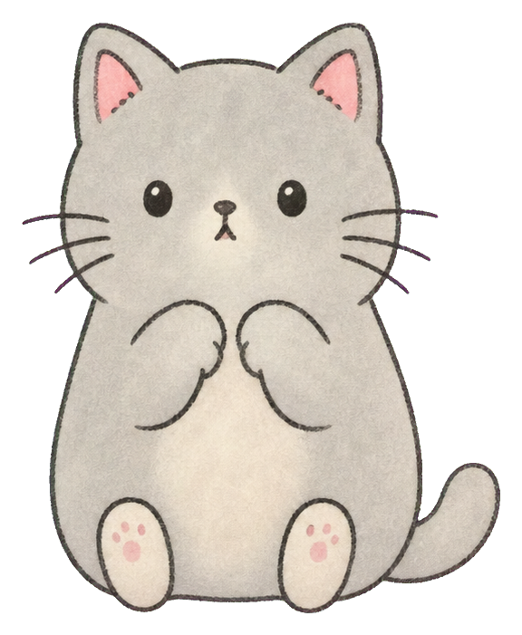 Preview for Gray Surprised Cat Sticker Graphic