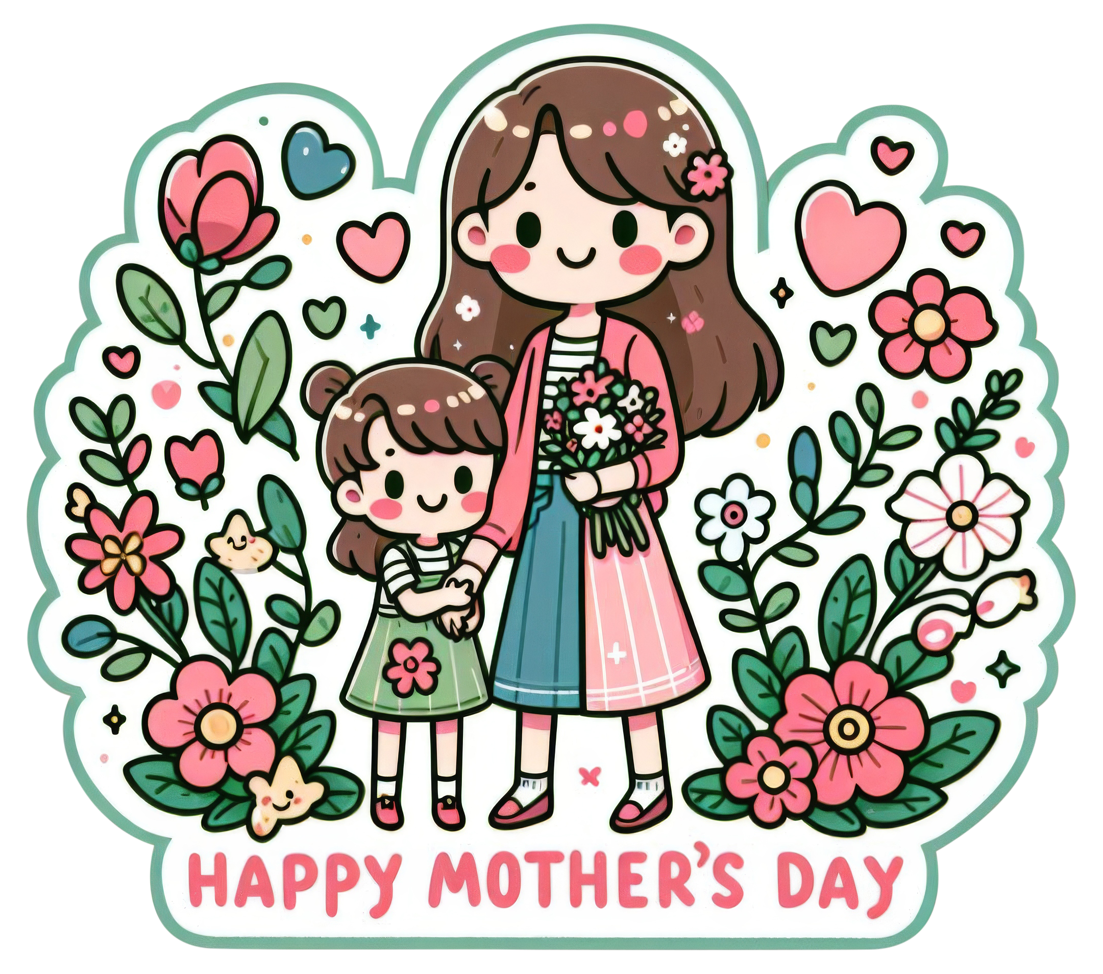 Preview for Mother-daughter-mothers-day-illustration-sticker-7852e