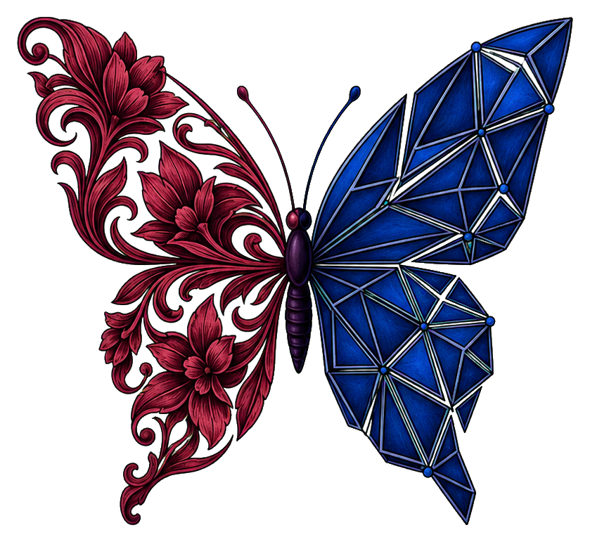 Preview for Asymmetric Flower Geometry Butterfly Sticker