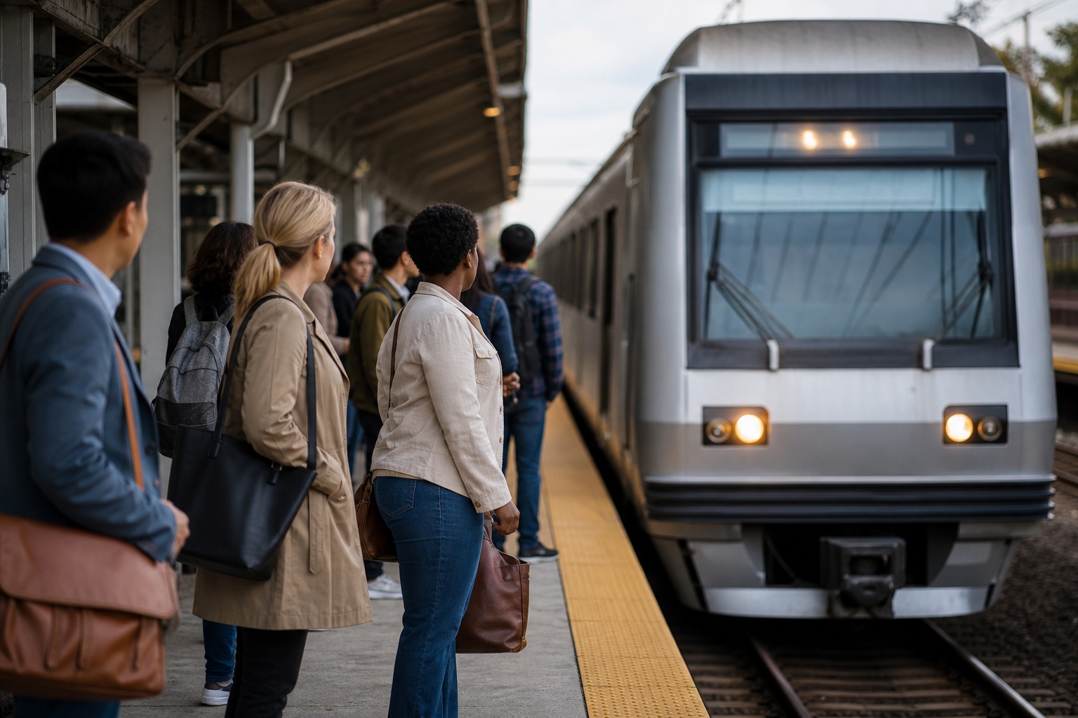 Preview for Train Platform Commuters Stock Background