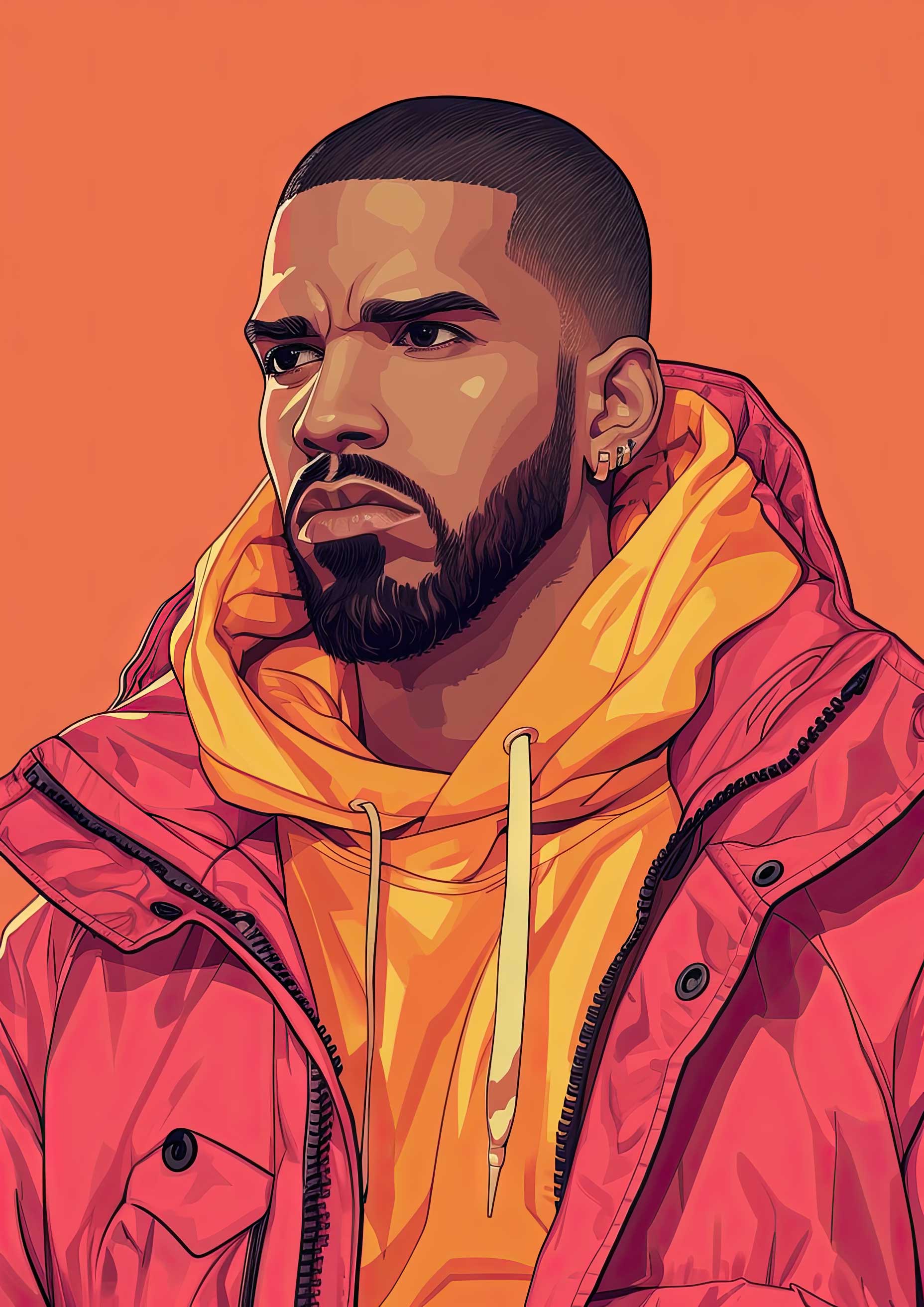 Preview for Drake-digital-portrait-celebrities-background-449ed
