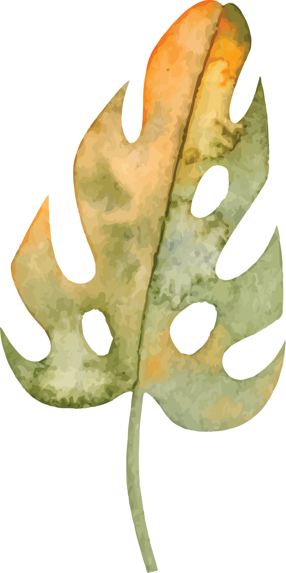 Preview for Watercolor-monstera-leaf-art-summer-watercolor-sticker-6bc1d