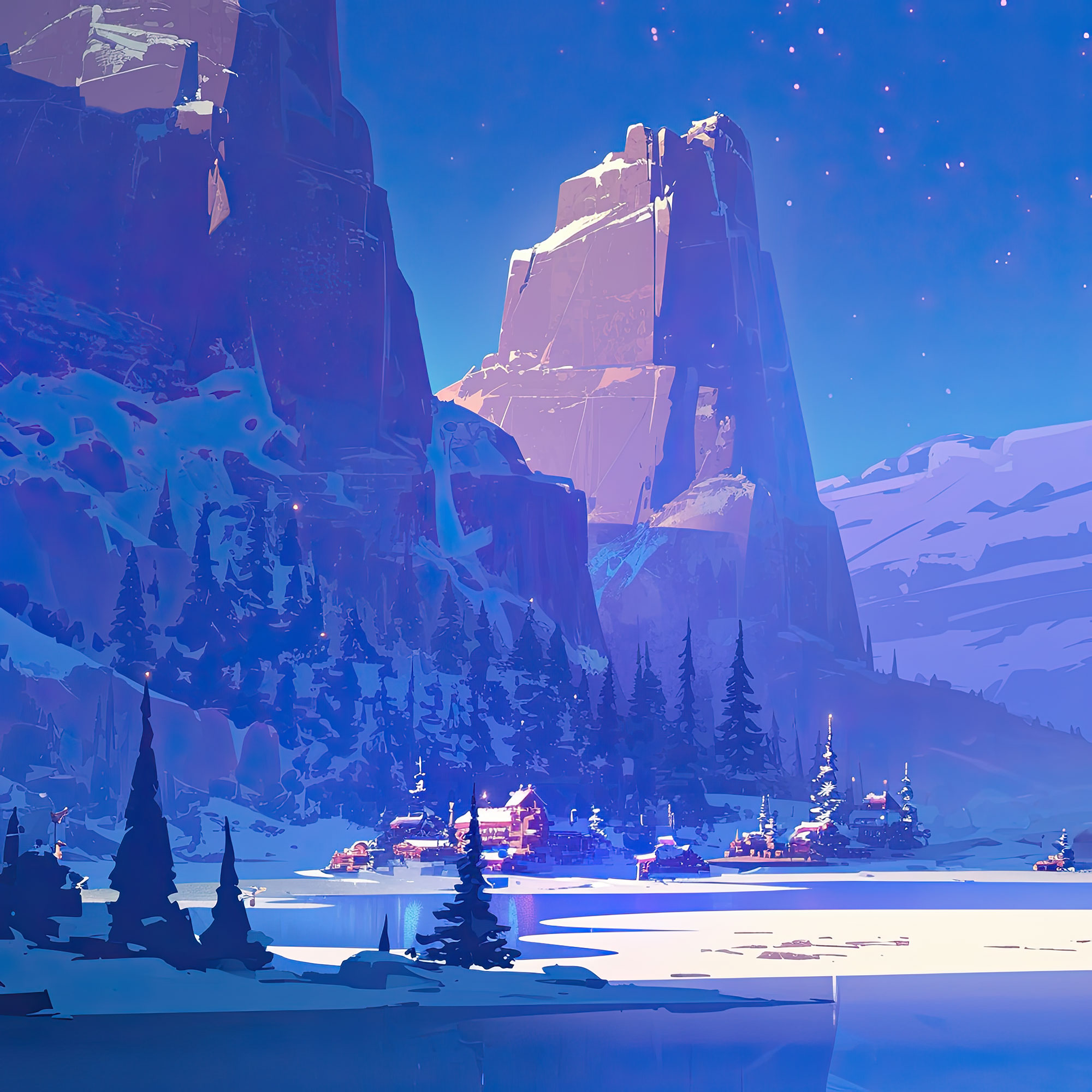 Preview for Snowy-mountain-landscape-art-christmas-backdrop-background-940a4