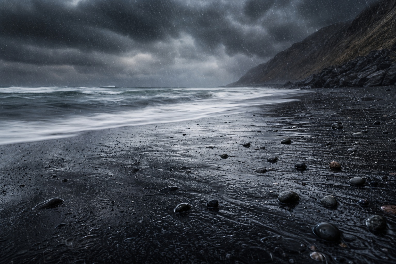 Preview for Black Sand Coast Stock Background