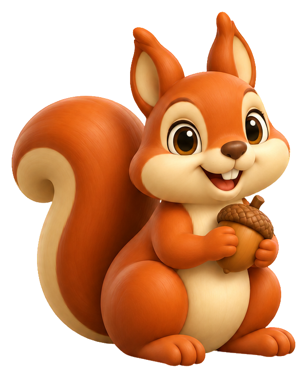 Preview for 3d Garden Animals Squirrel With Acorn