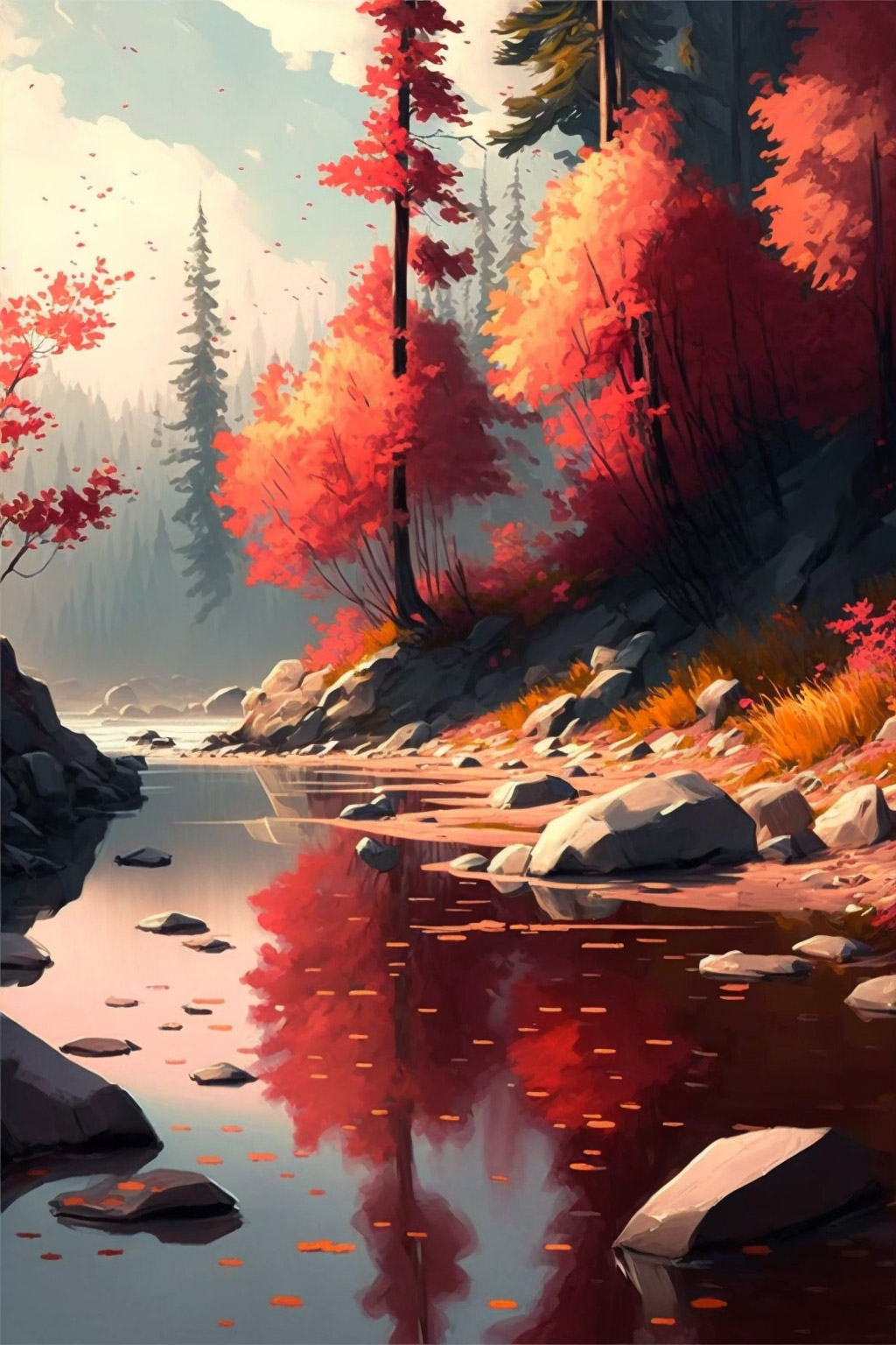 Preview for Autumn-forest-landscape-ai-phone-background-01bb8