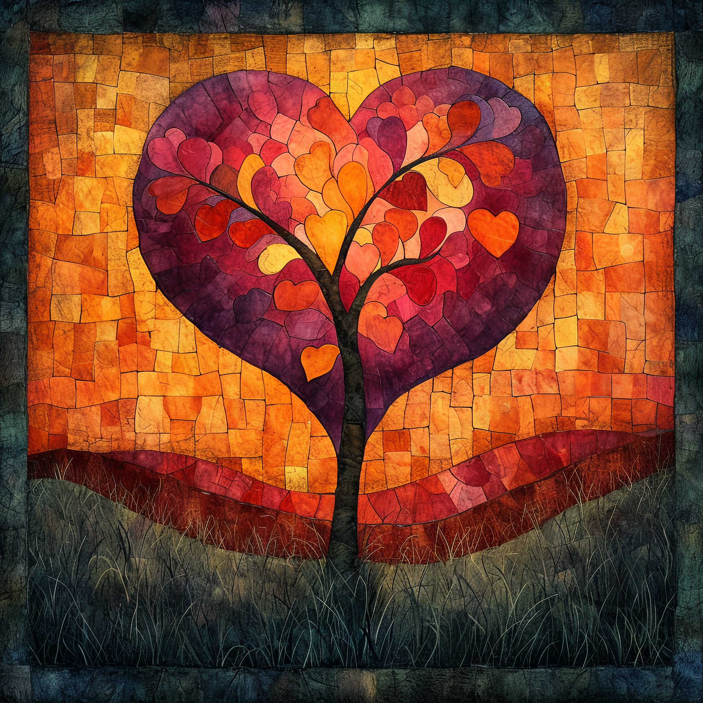 Preview for Heart-tree-mosaic-art-love-background-24a9e