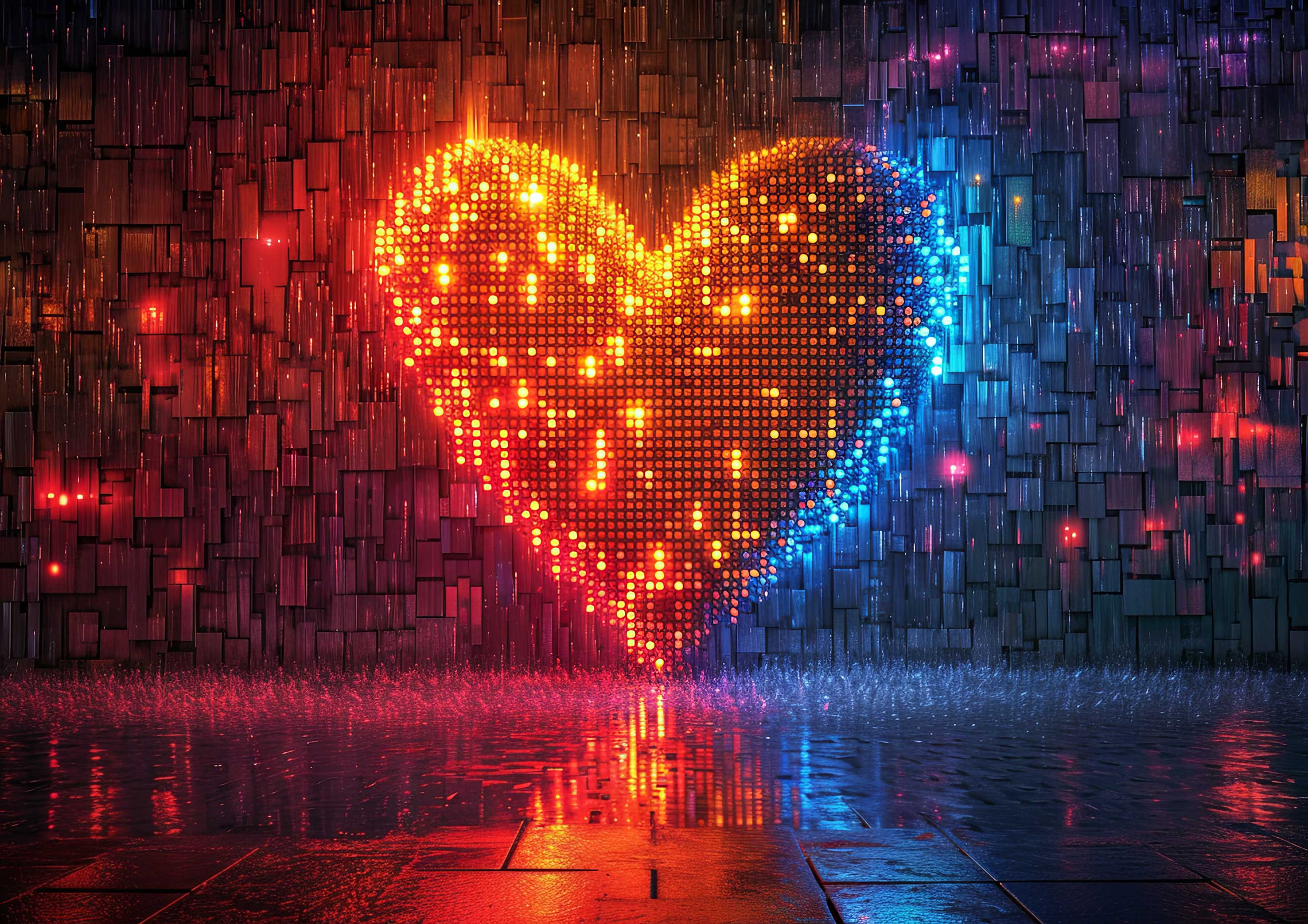 Preview for Glowing-heart-neon-lights-love-background-e20be