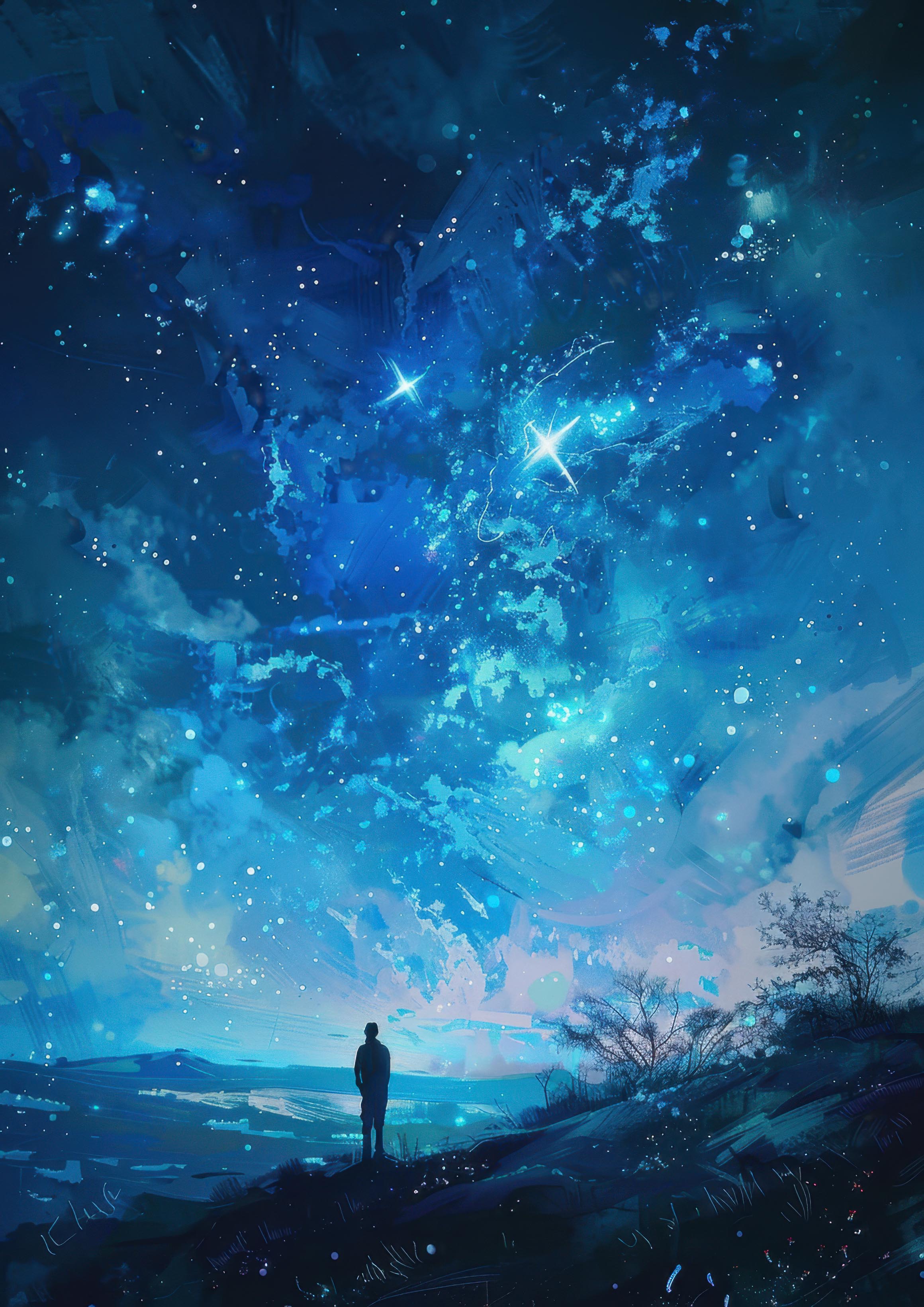 Preview for Cosmic-landscape-silhouette-astrophotography-photo-background-d97aa