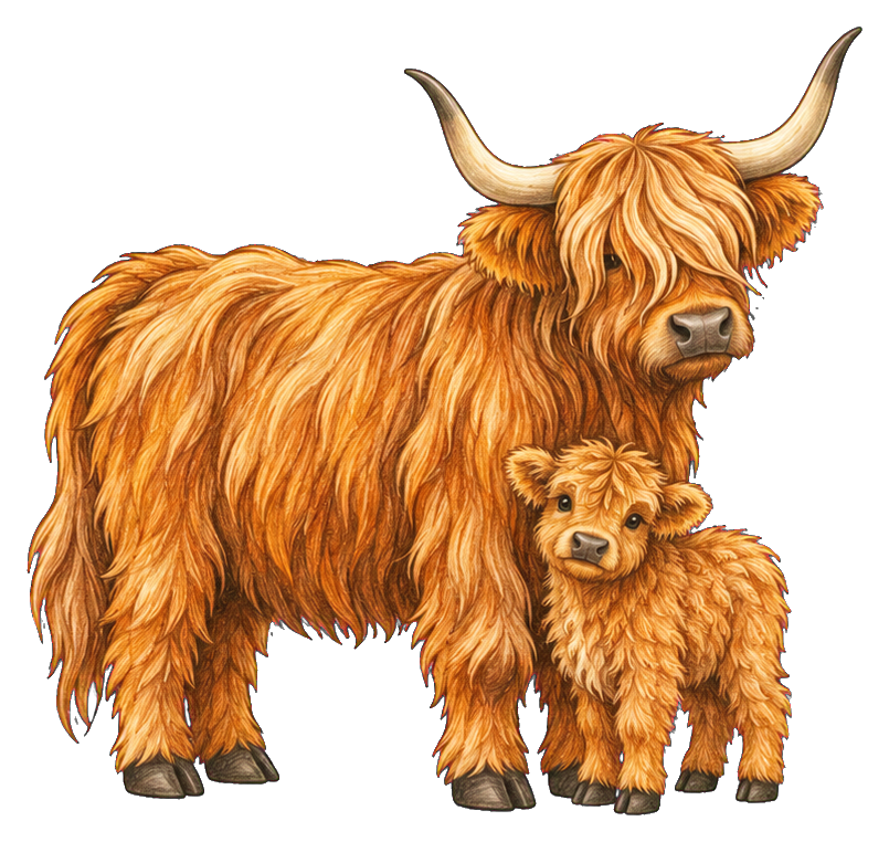 Preview for Highland Cow Mom And Calf