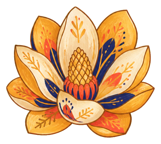 Preview for Golden Magnolia Flower Sticker
