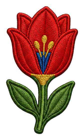 Preview for Embroidered Red Tulip Sticker