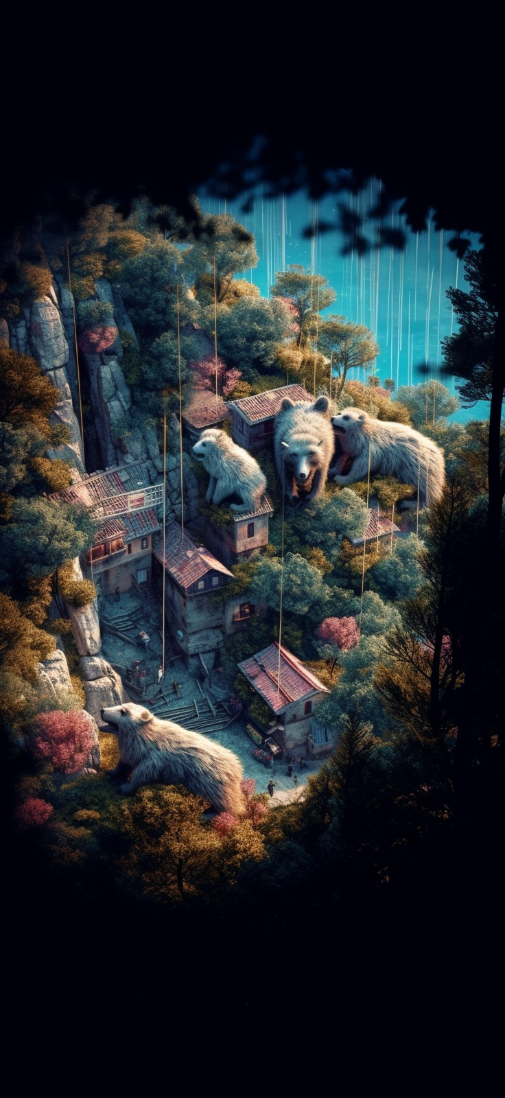 Preview for Cliffside-village-fantasy-landscape-ai-phone-background-1f70e