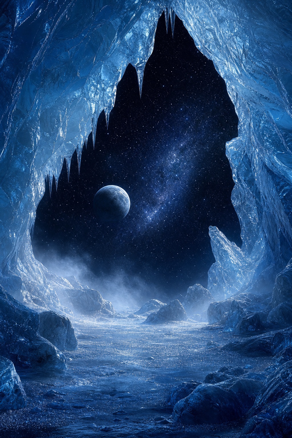 Preview for Ice Moon Cavern Space Background