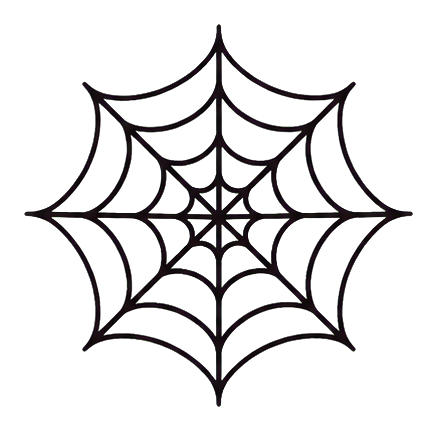 Black spider web sticker with a simple web outline
