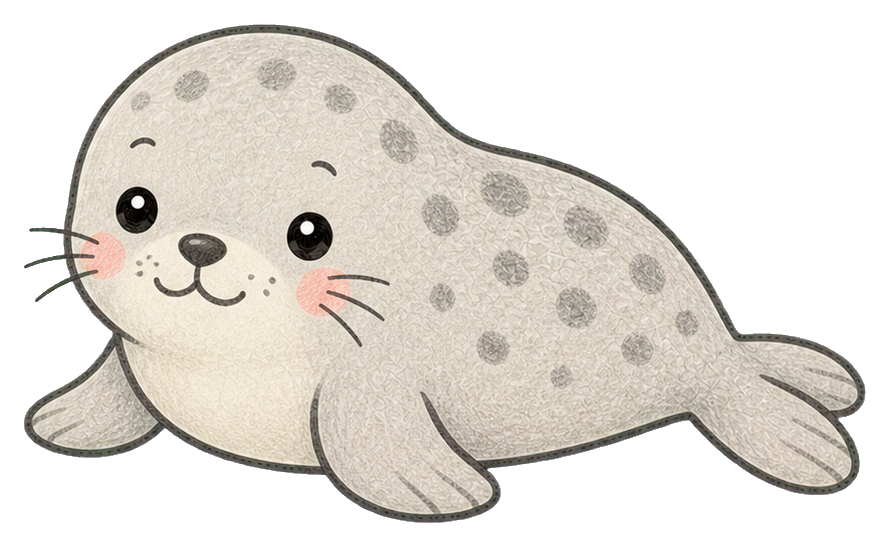 Preview for Kawaii Harbor Seal Sticker Graphic