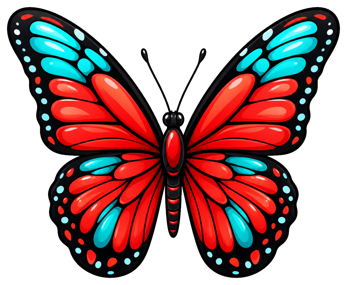 Preview for Scarlet Azure Monarch Butterfly Sticker