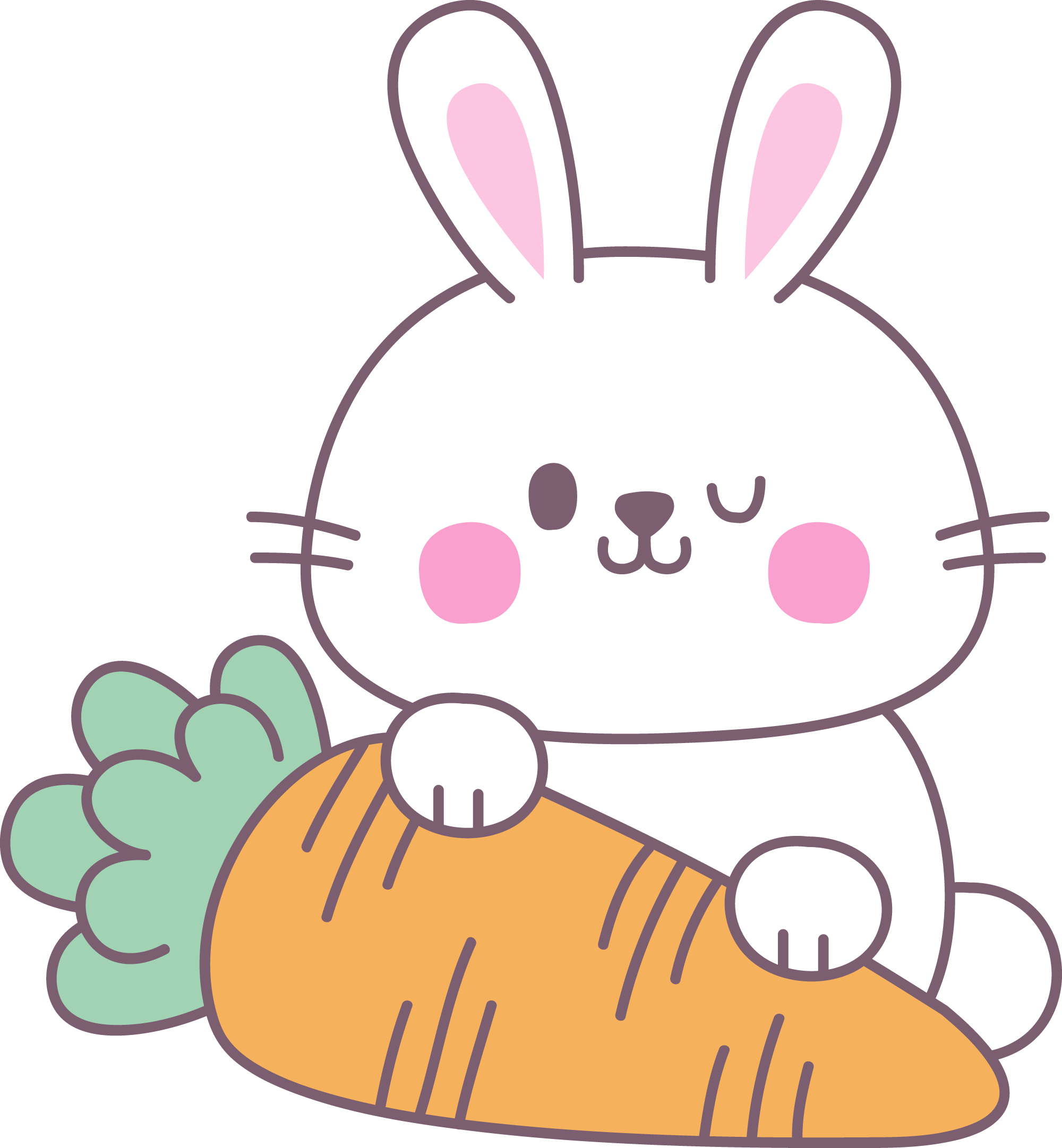 Preview for Cartoon-rabbit-carrot-illustration-easter-sticker-5509b