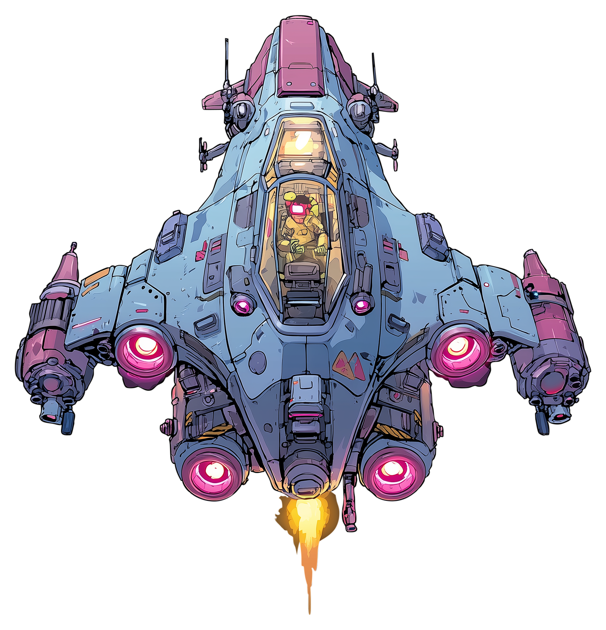 Preview for Futuristic-spaceship-design-sticker-51f1e