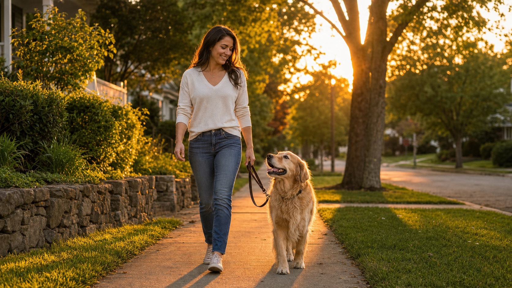 Preview for Dog Walk Sunset Background