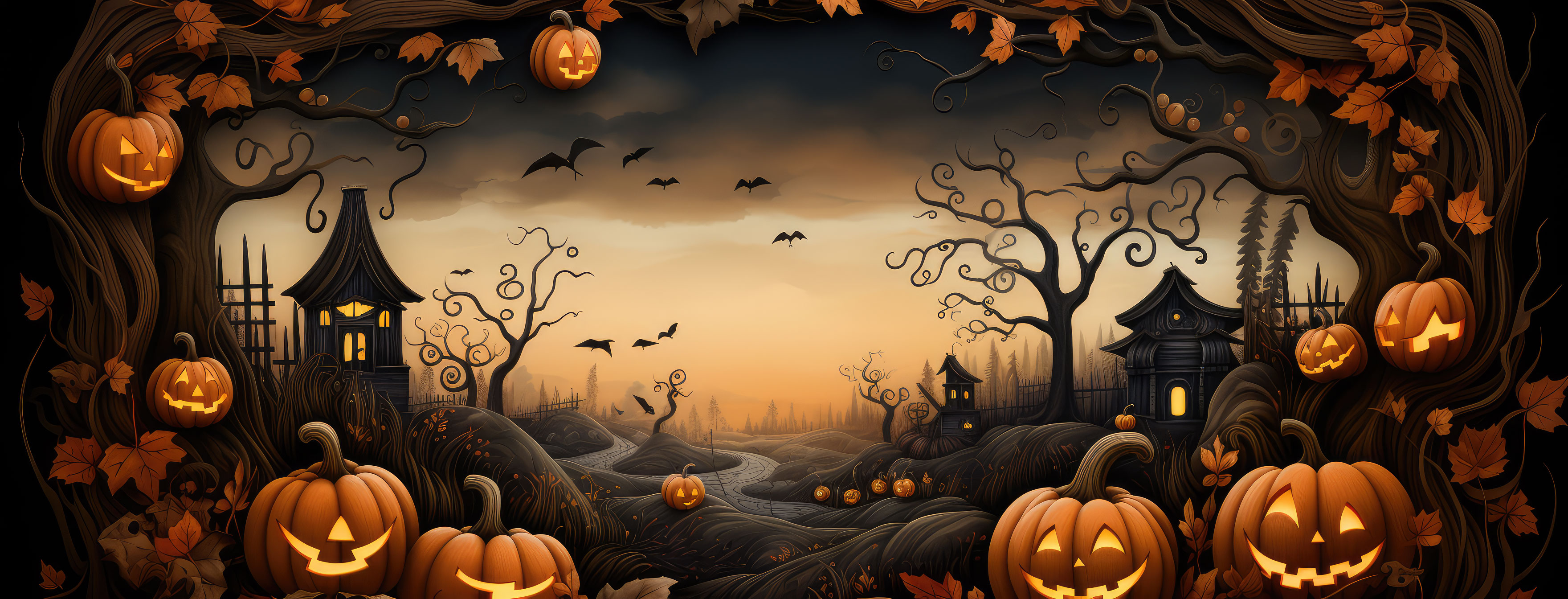 Preview for Halloween-spooky-night-scene-halloween-cover-background-2939a