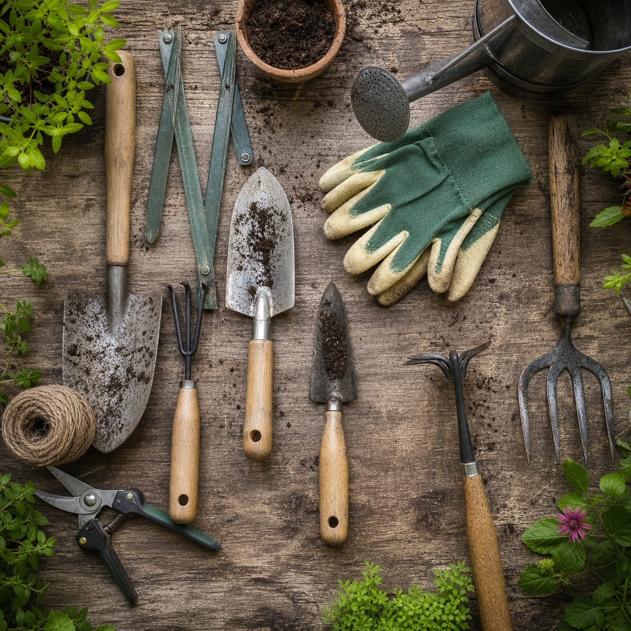 Preview for Gardening Tools Background For Creative Layouts