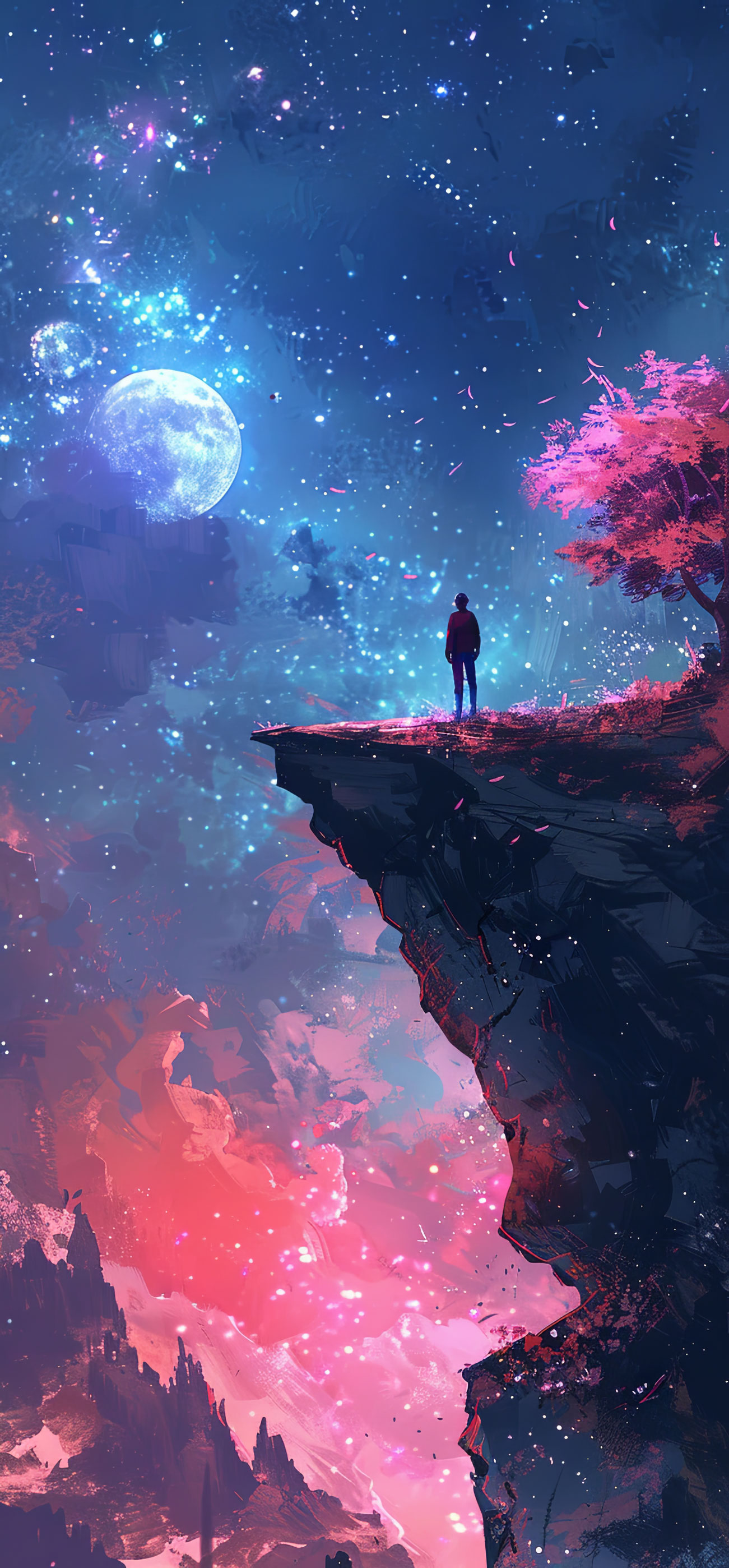 Preview for Starry-night-cliff-solitude-astrophotography-phone-background-98dff