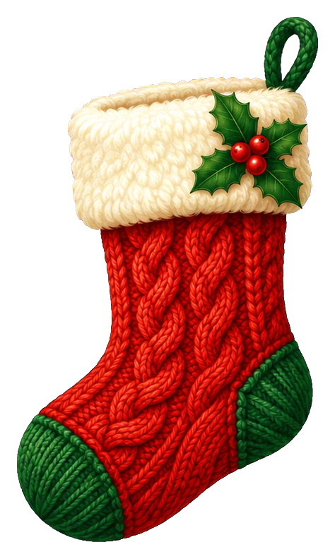 Preview for Cozy Christmas Stocking With Holly