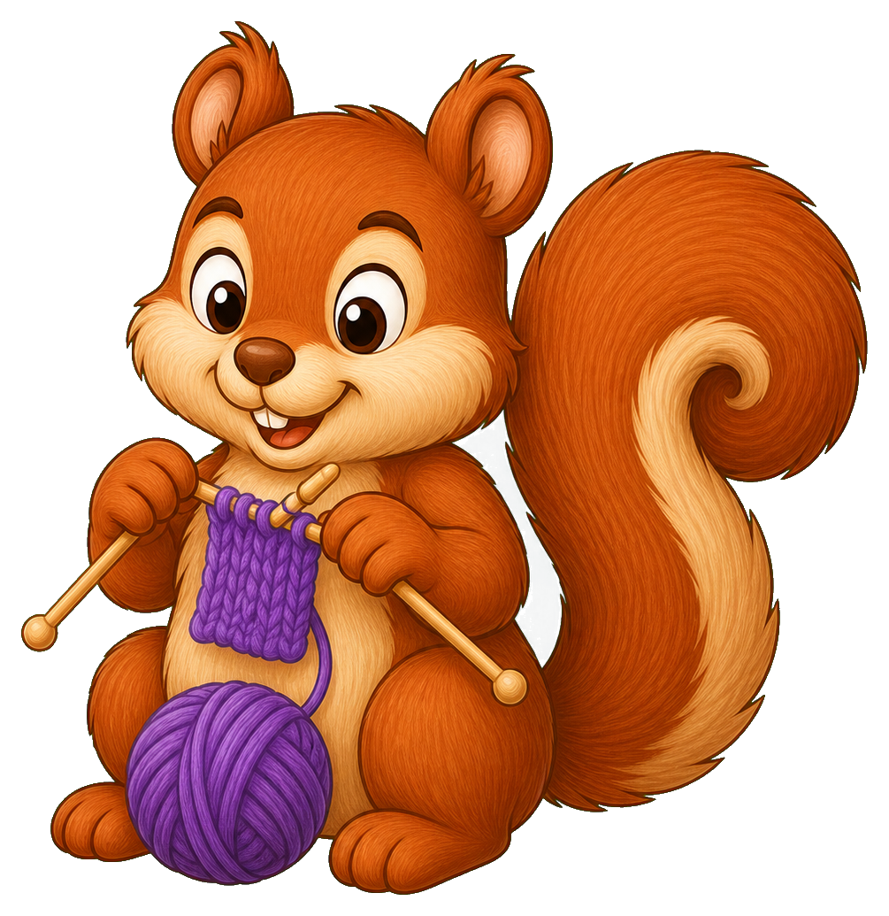 Preview for Knitting Squirrel Sticker