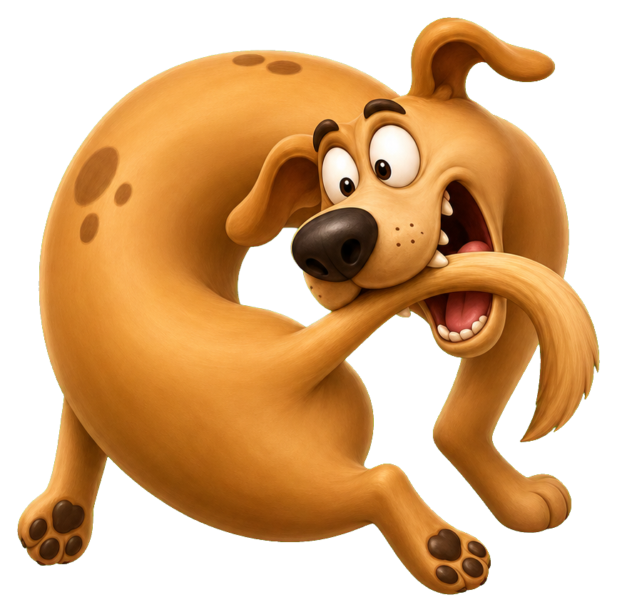 Preview for Dog Chasing Own Tail Sticker