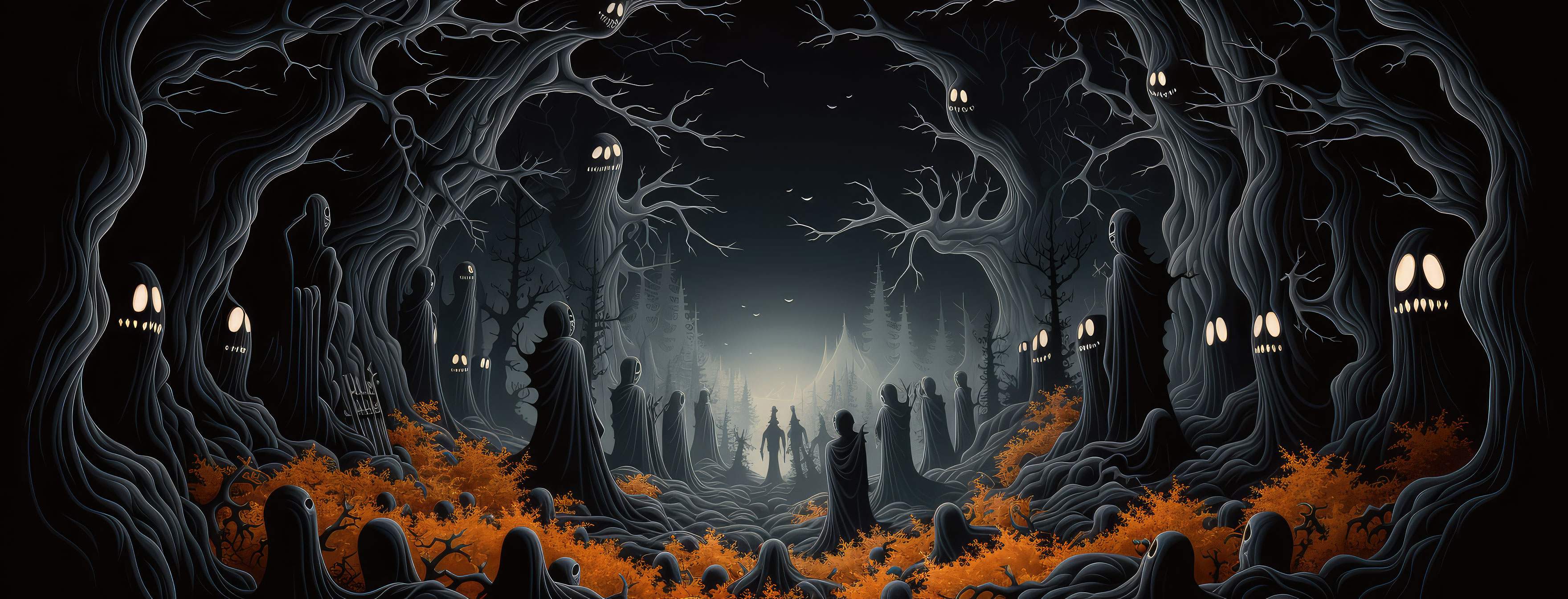 Preview for Mysterious-forest-landscape-halloween-cover-background-7326e