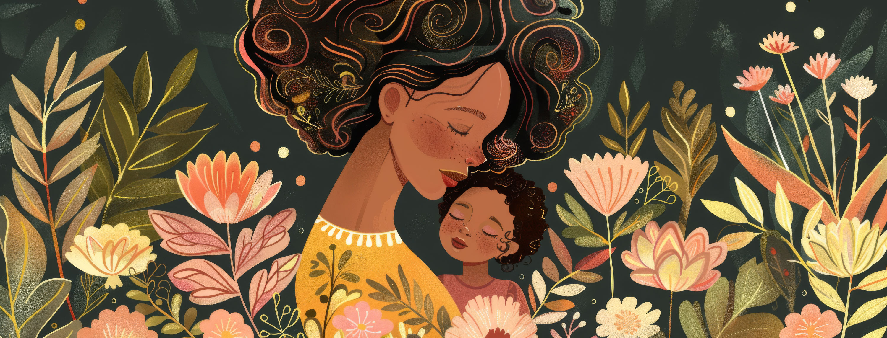 Preview for Mother-child-floral-garden-mothers-day-background-344be