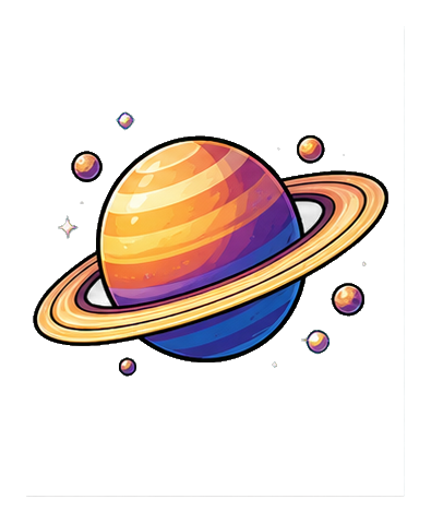 Preview for Ringed Planet Sticker For Space Designs