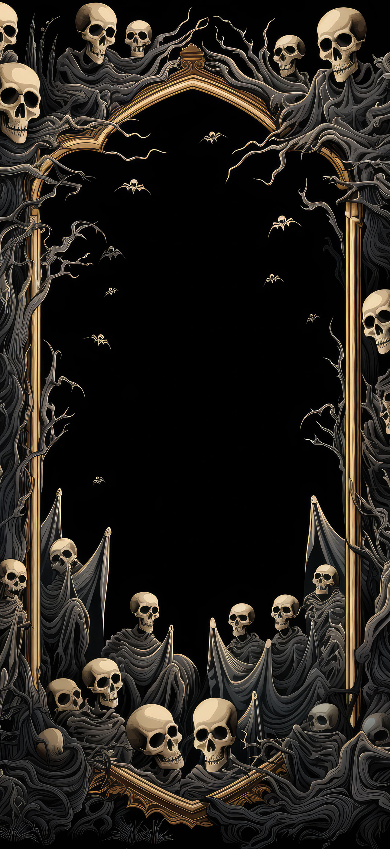 Preview for Halloween-gold-frame-design-halloween-phone-background-9e9fb