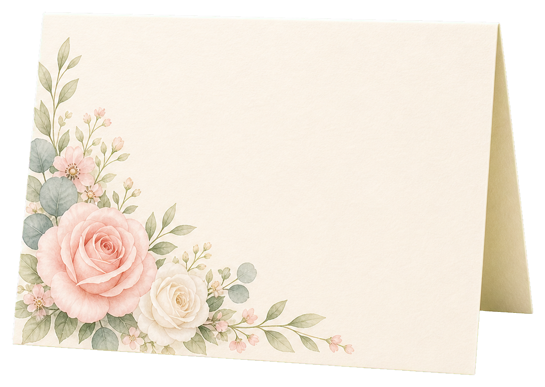 Preview for Floral Place Card Blank Sticker