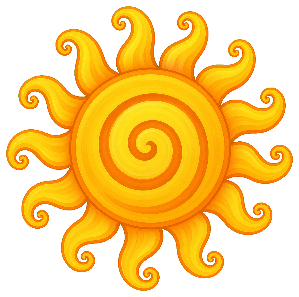 Preview for Spiral Sun Sticker For Weather And Summer Designs