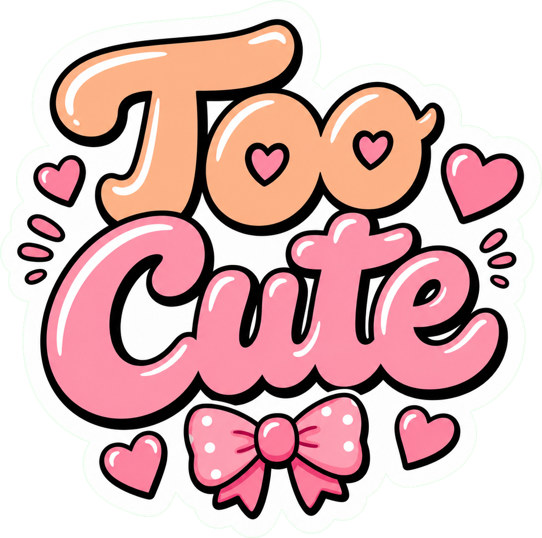 Preview for Too Cute Heart Sticker Graphic