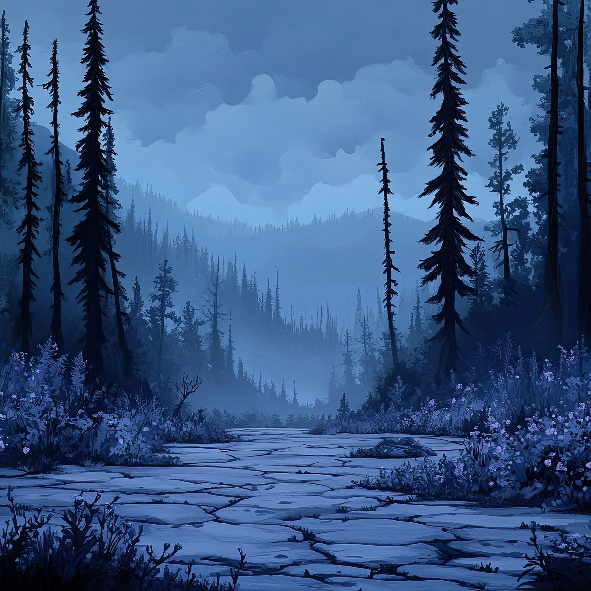 Preview for Misty-forest-landscape-nature-backdrop-background-11437