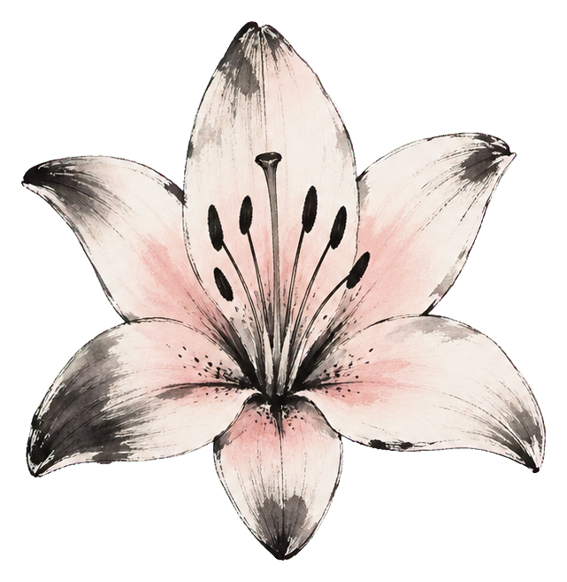 Preview for Sumi E Ink Wash Trumpet Lily Sticker
