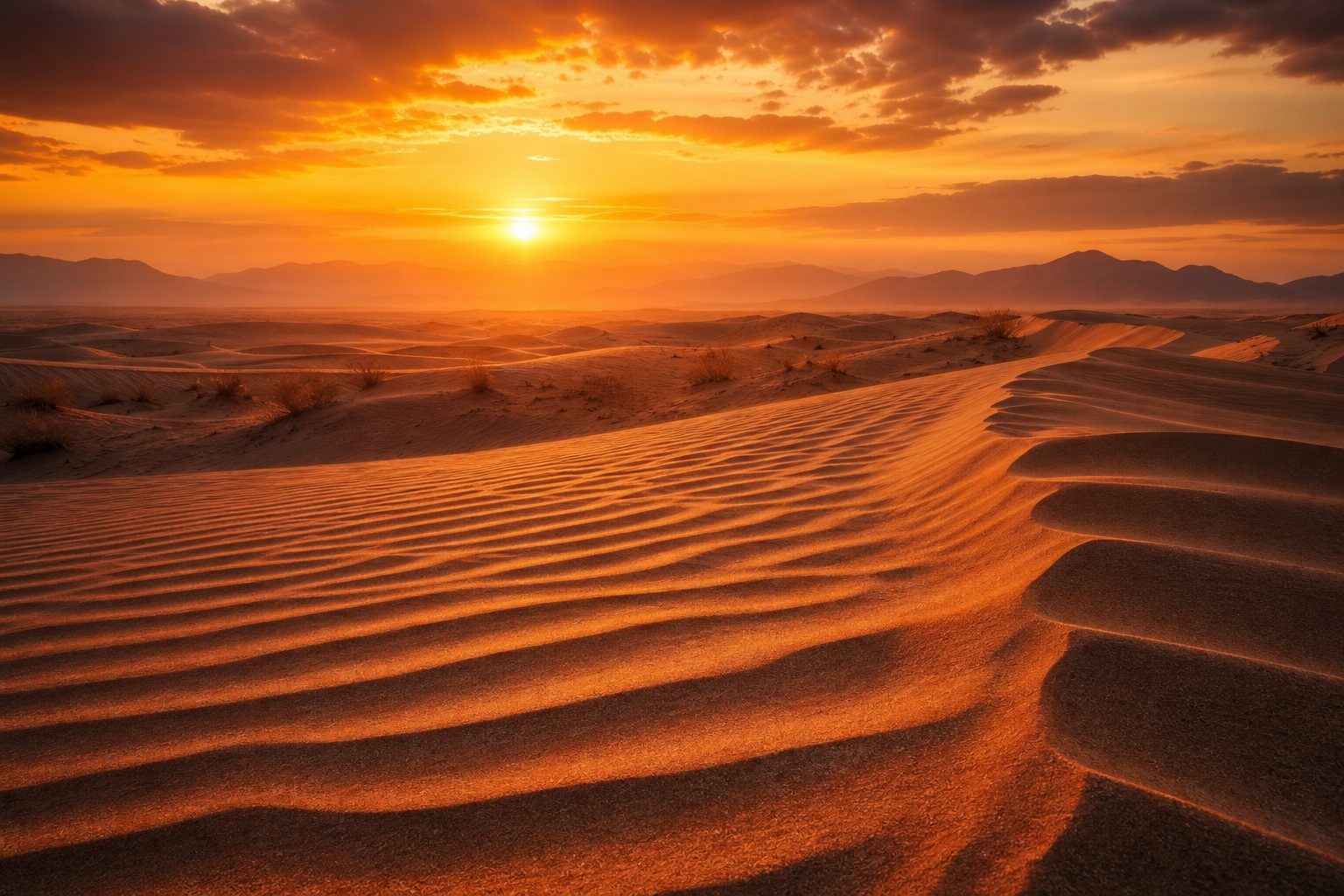 Preview for Desert Dusk Horizon Stock Background