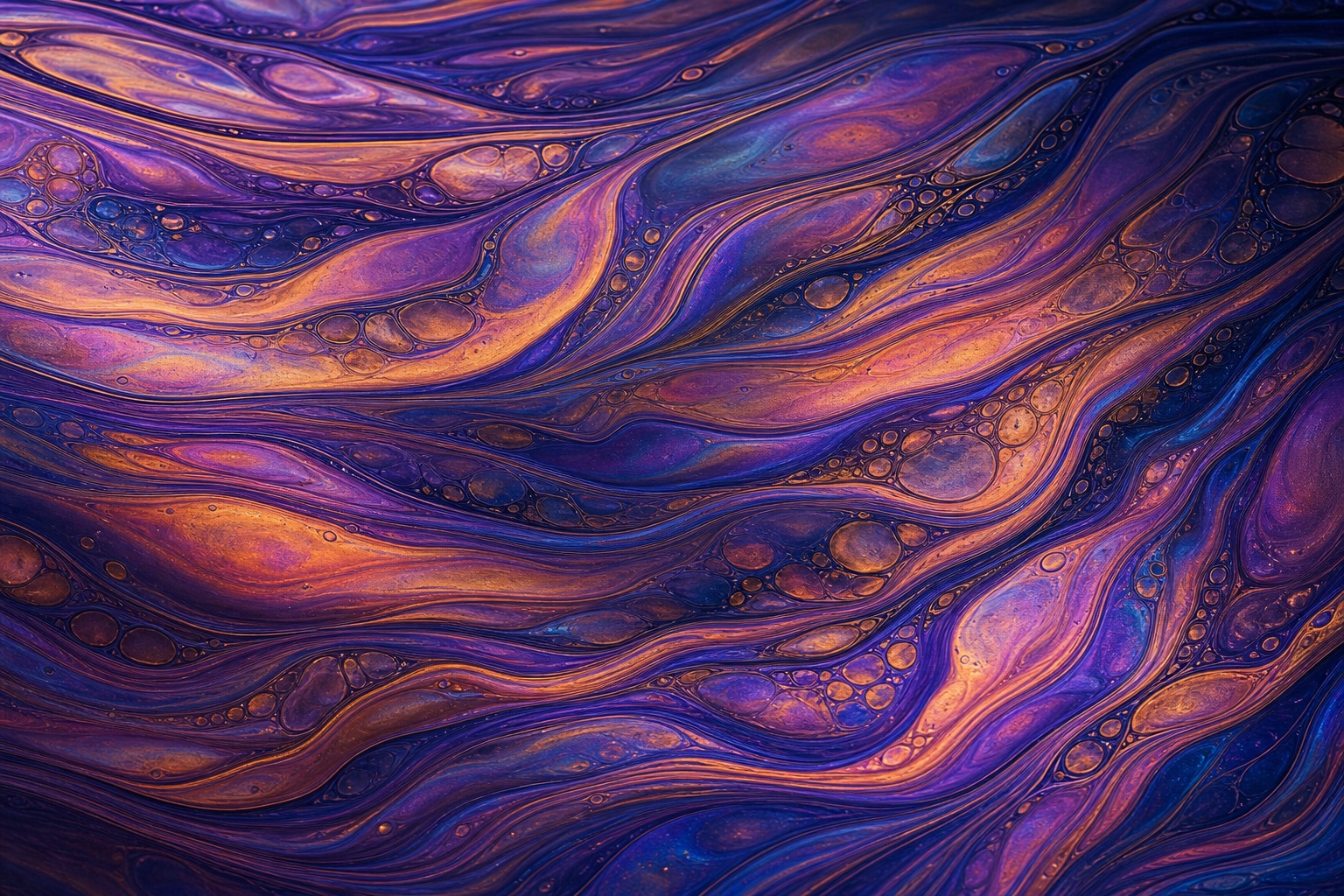 Preview for Violet Copper Flowing Ribbon Cells Background